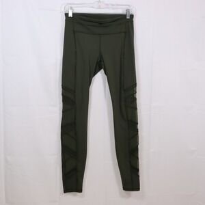 Lululemon Mesh Panel Leggings 6 Green Womens Athletic Yoga Gym